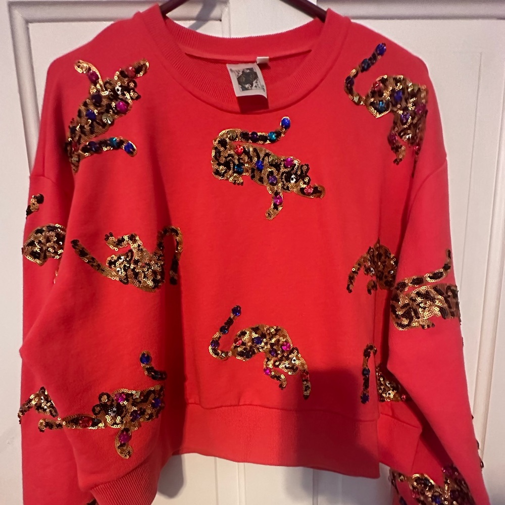 Queen of Sparkles leopard sweatshirt